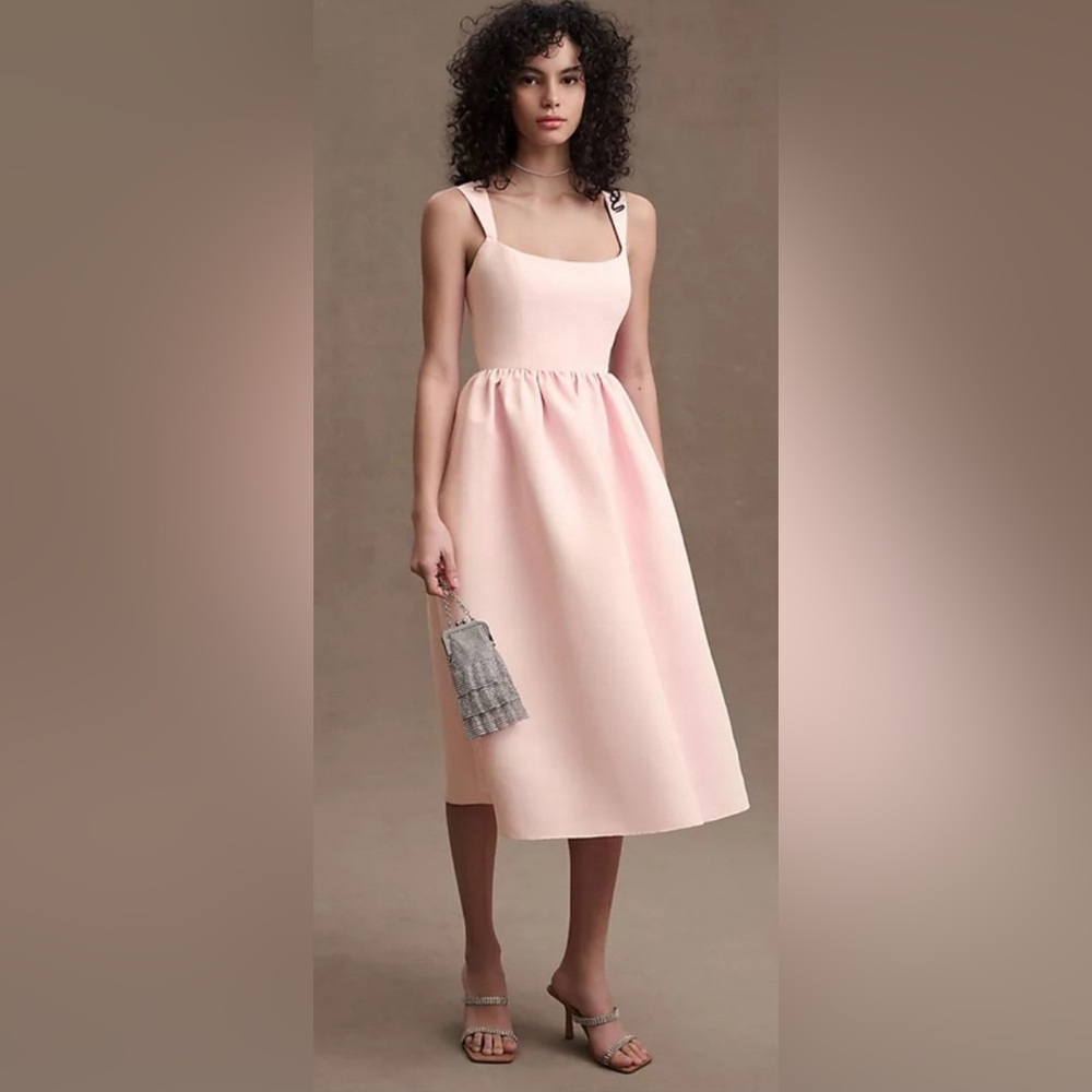 Sachin + Babi Pink Sleeveless Square Neck Midi Dress
